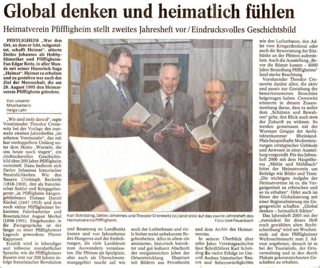 Global denken und heimatlich fühlen