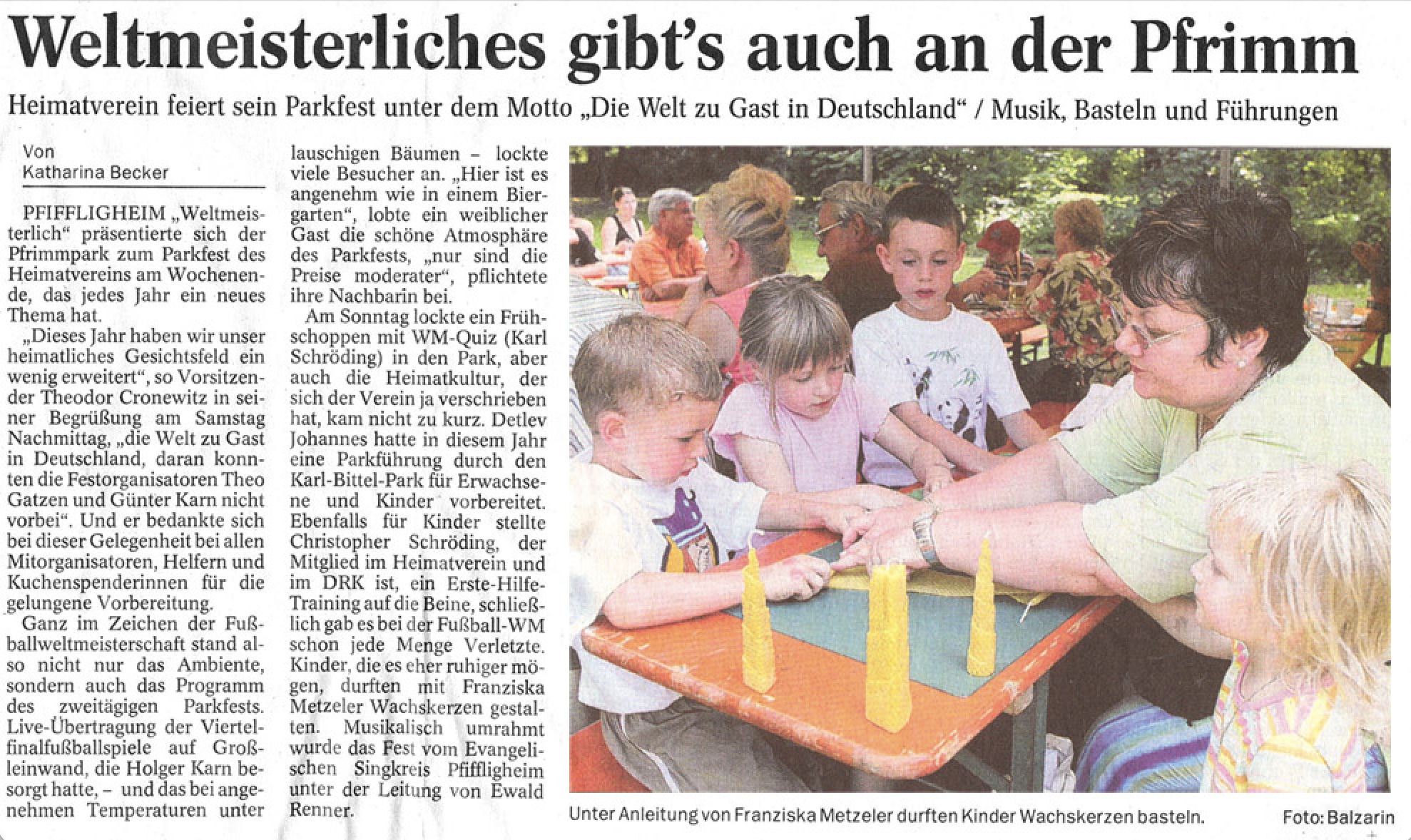 Weltmeisterliches gibts auch an der Pfrimmpark