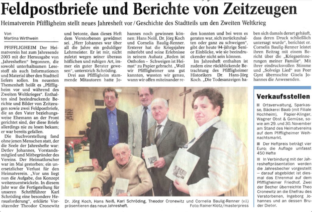 Feldpostbriefe und Berichte von Zeitzeugen